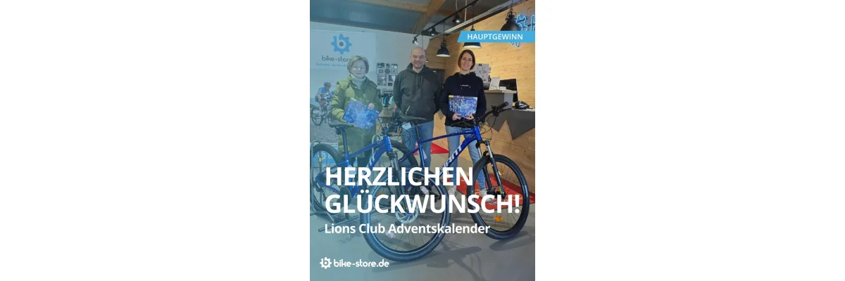 Hauptgewinn übergeben: bike-store unterstützt Lions Club Haßberge mit Mountainbikes! - Hauptgewinn übergeben: bike-store unterstützt Lions Club Haßberge mit Mountainbikes