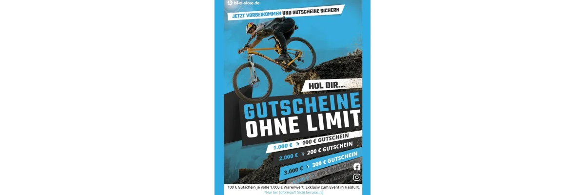 Gutscheinaktion zum 10 Jahre bike-store Jubiläum - bike-store Jubiläum: Gutscheinaktion in Haßfurt