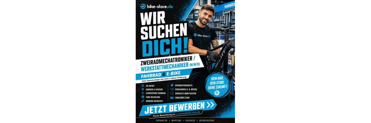 Wir suchen Verstärkung für die Werkstatt - Job bei bike-store: Werkstatt für Fahrrad &amp; E-Bike