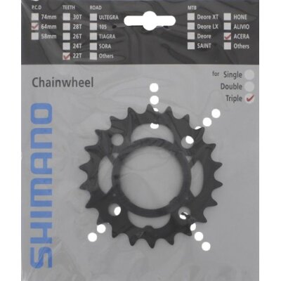 Shimano Kettenblatt Acera FC-M361 22 Zähne schwarz