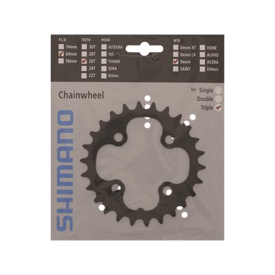 Shimano Kettenblatt Deore FC-M590 26 Zähne schwarz