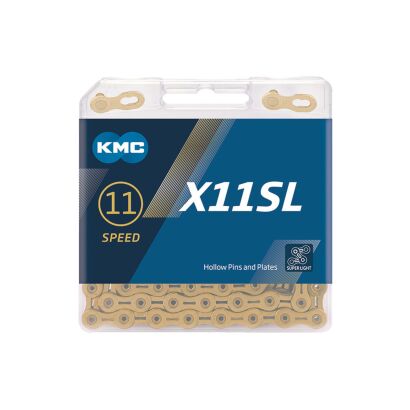 Schaltungskette KMC X11SL Ti-N Gold 1/2" x 11/128", 118 Glieder,5,65mm,11-f.