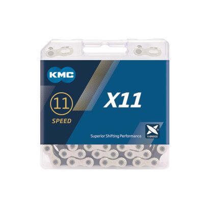 Schaltungskette KMC X11 silber/schwarz 1/2" x 11/128", 118 Glieder,5,65mm,11-f.