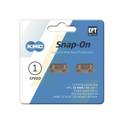 Snap-On Verschlussglied KMC Wide EPT 2 Stück, 1/2" x 1/8", 8,6mm, silber
