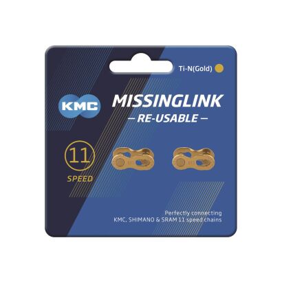 Missinglink KMC 11R Ti-N Gold 2 Stück f. Ketten 5,65mm,11-f.,re-usable