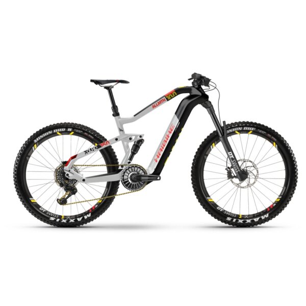 Haibike XDURO AllMtn 10.0 i630Wh Flyon E-Bike 12-G XX1 Eagle 2021 | carbon/silber/rot matt,