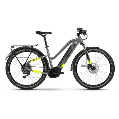 Haibike Trekking 6 i500Wh E-Bike Low Standover 10-G Deore 2021 | cool grey/green