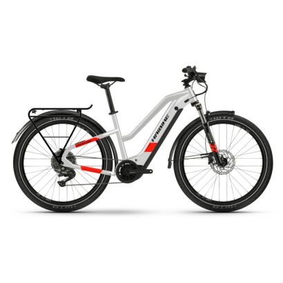 Haibike Trekking 7 i630Wh E-Bike Low Standover 11-G Deore 2022 | cool grey/red matte