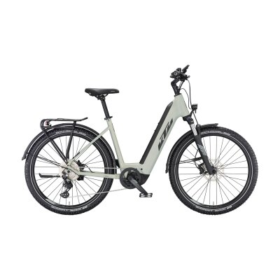 KTM MACINA AERA 571 LFC E-MTB 2024 | dew silver matt (black+orange) 43cm