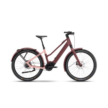 Winora iRide Pure R5f 400Wh Trapez Trekking E-Bike 2024 | red velvet matt, rose tan matt