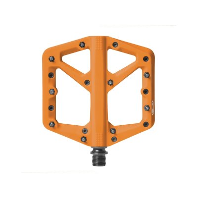 CRANKBROTHERS Plattformpedal Stamp 1 Large Gewinde: 9/16 Zoll | Gleitlager (innen) / Industrielager | orange | SB-Verpackung