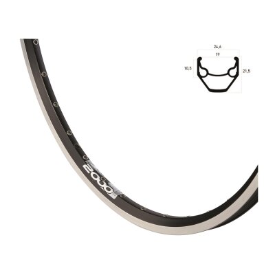 RYDE Vorderrad 26" ZAC 2000 Disc 559 x 19 | Laufradgröße: 26 | Nabe: Shimano RM475AL Disc schwarz | Schnellspanner | Speichen: schwarz | Disc-Aufnahme: 6-Loch | Felge: schwarz