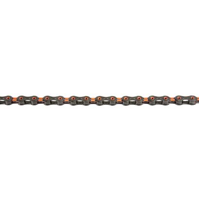 KMC Fahrrad Kette DLC11 Kompatibilität: 11-fach | SB-Verpackung | schwarz / orange | 118 Glieder