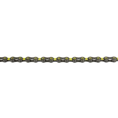 KMC Fahrrad Kette DLC11 Kompatibilität: 11-fach | SB-Verpackung | schwarz / gelb | 118 Glieder