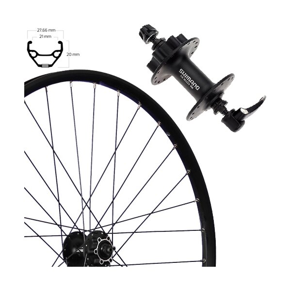 Taurus 21 Vorderrad 28", Disk 6-Loch, schwarz, SE