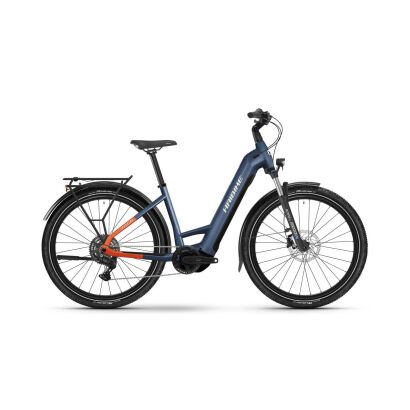 Haibike TREKKING 4 720Wh Tiefeinsteiger Trekking E-Bike 2025 | blue/orange/silver glänzend