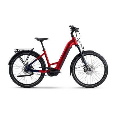 Haibike TREKKING 9 ABS 800Wh Tiefeinsteiger Trekking E-Bike 2025 | dynamite red/blue glänzend