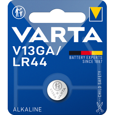 Batterie Knopfzelle LR44 Markenbatterie, Alkaline, HG-free 1,5V AG13,V13GA,A76