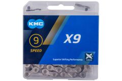 KMC X9 Kette silber / grau, SB-verpackt, 114 Glieder
