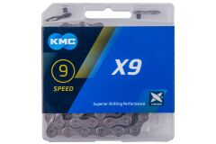 KMC X9 Kette grau, SB-verpackt, 114 Glieder