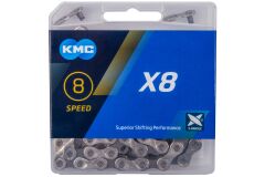 KMC X8 Kette silber / grau, SB-verpackt, 114 Glieder