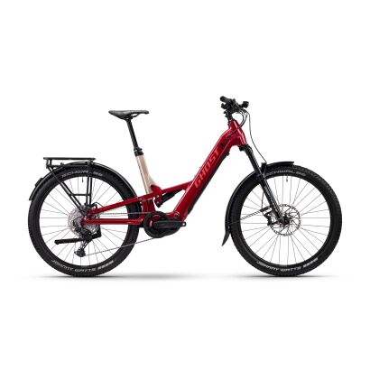 Ghost E-ASX ESSENTIAL LOW EQ 600Wh Tiefeinsteiger E-Fully 2025 | rebel red/coffee pebble - glossy