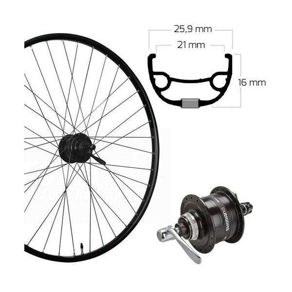 Vorderrad 28",Centerlock, schwarz, Nabendynamo