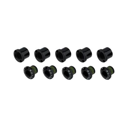 ROTOR RD BOLT SET 5 BOLTS/5 NUTS BLACK Kettenblattschrauben
