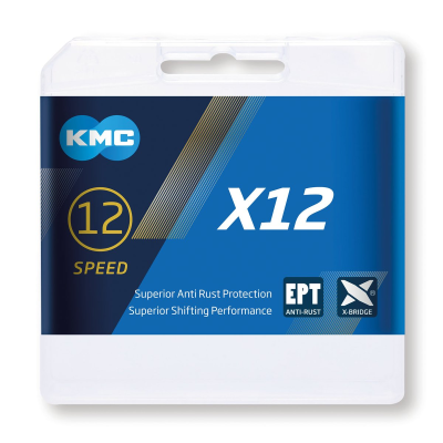 KMC Schaltungskette X12 EPT | 1/2" x 11/128", 126 Gl, 12f., dunkel si