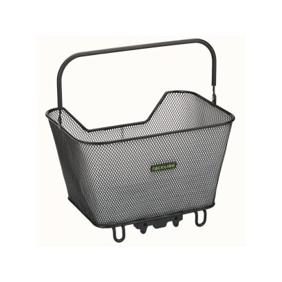 RACKTIME H.R.-Korb "Bask-it small" Engmaschig, inkl. Snapit Systemadapter, passend für Racktime Gepäckträger, Maße: L30 x B41 x H22 cm, abnehmbar Draht, Stahl, PVC-ummantelt, mit moosgummibesetztem Tragegriff, 4 stabile Füße zum sicheren Abstellen, Gewic