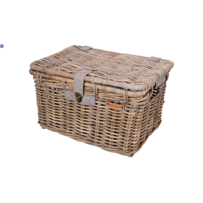 BASIL V.R.-Weidenkorb "Denton" Rechteckig, mit Deckel, Tragegriffe Kunstleder ummantelt, ohne Befestigungsmaterial