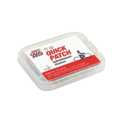 TIP TOP Flickzeug "TT03 Quick Patch" Für Fahrradschläuche , 6 selbstklebende Flicken, 1 Rauhpapier, 1 Anleitung