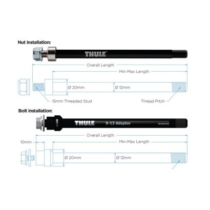 THULE Achsadapter M12x1.5 Shimano Länge 170 mm