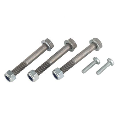 Bosch Kit Schrauben Antriebseinheit 3 x Befestigungsschraube inkl. Scheibe und Mutter und 2 x Linsenkopfschraube